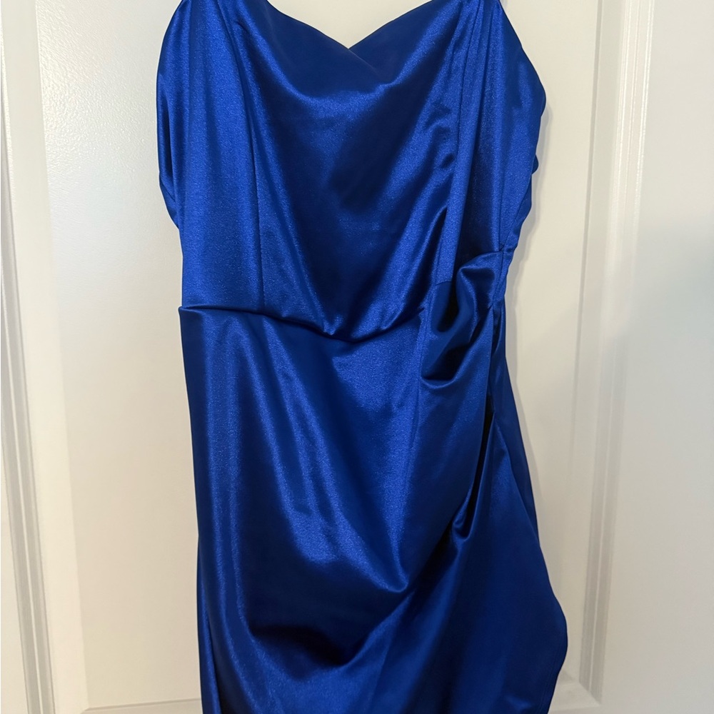 Blue Satin Dress